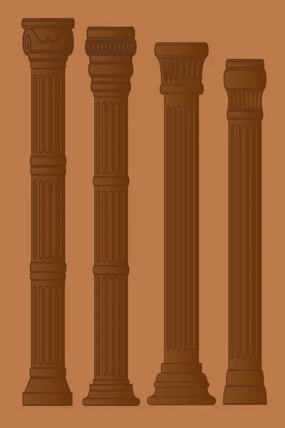 Romerska Och Grekiska Kolumner Modern Vektor Illustration — Stock vektor