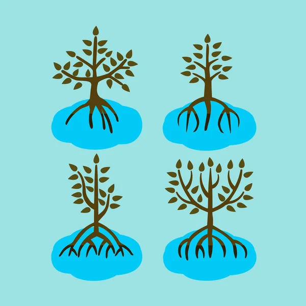 Mangrovenbaum Vektordesign Moderne Illustration — Stockvektor