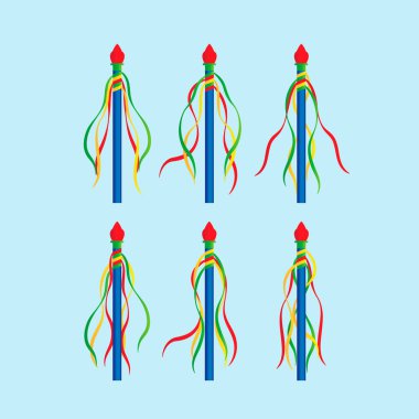 Maypole tasarım vektörü düz modern illüstrasyon