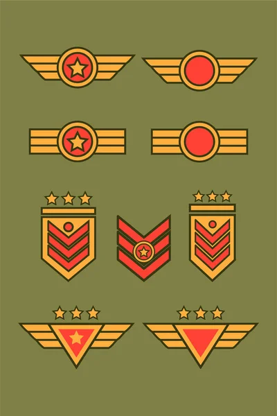 Military Badge Symbol Design Icon Flat Vector Modern Illustration — Stock Vector