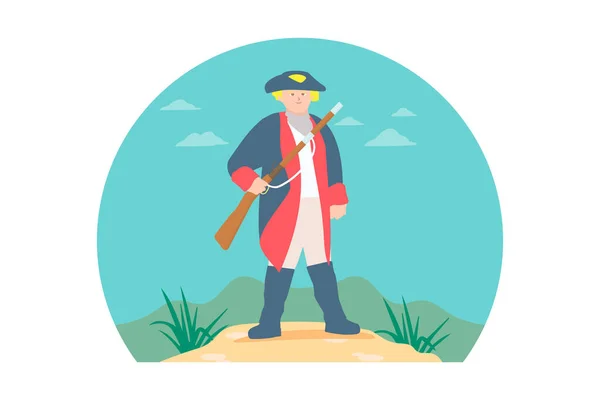 Colonial Design Vector Flat Modern Illustration — 스톡 벡터