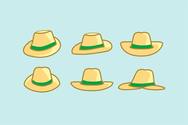 Panama Hat Design Vector Flat Modern Isolated Illustration —  Vetores de Stock