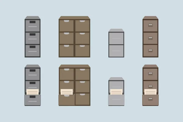 File Cabinet Design Vector Flat Modern Isolated Illustration — стоковый вектор