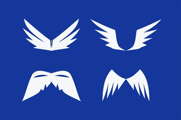 Wings Heraldry Tattoos Logos Cartoon Design Vector Flat Modern Isolated — Wektor stockowy