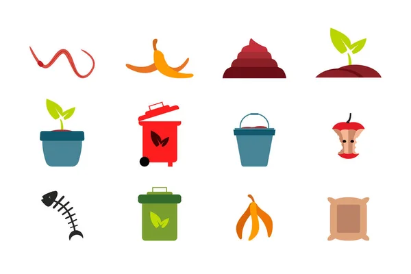 Compost Vector Icon Design Flat Modern Isolated Illustration —  Vetores de Stock