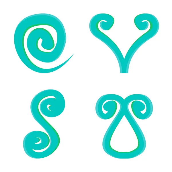 Maori Koru Curl Ornaments Design Vector Flat Modern Isolated Illustration — Image vectorielle