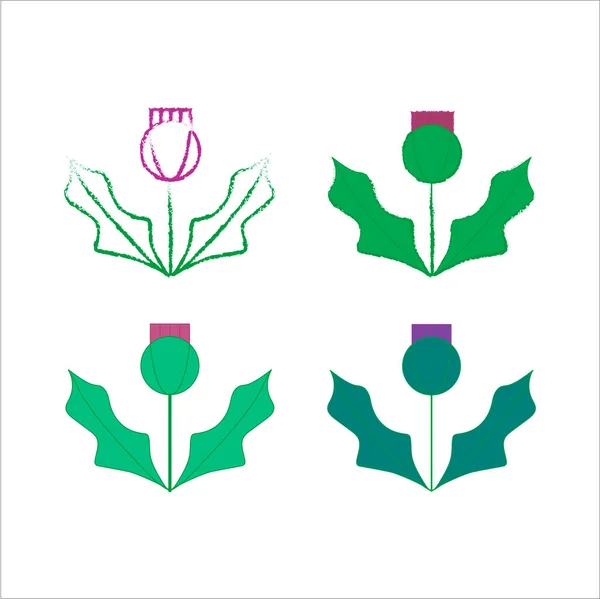 Thistle Floral Emblem Scotland Design Vector Flat Modern Isolated Illustration —  Vetores de Stock