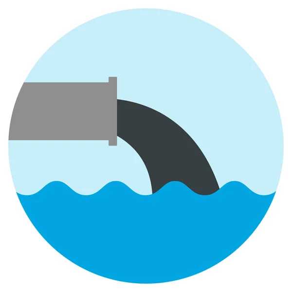 Water Pollution Industry Dirty Waste Water Sea Design Vector Icon — Stockvektor