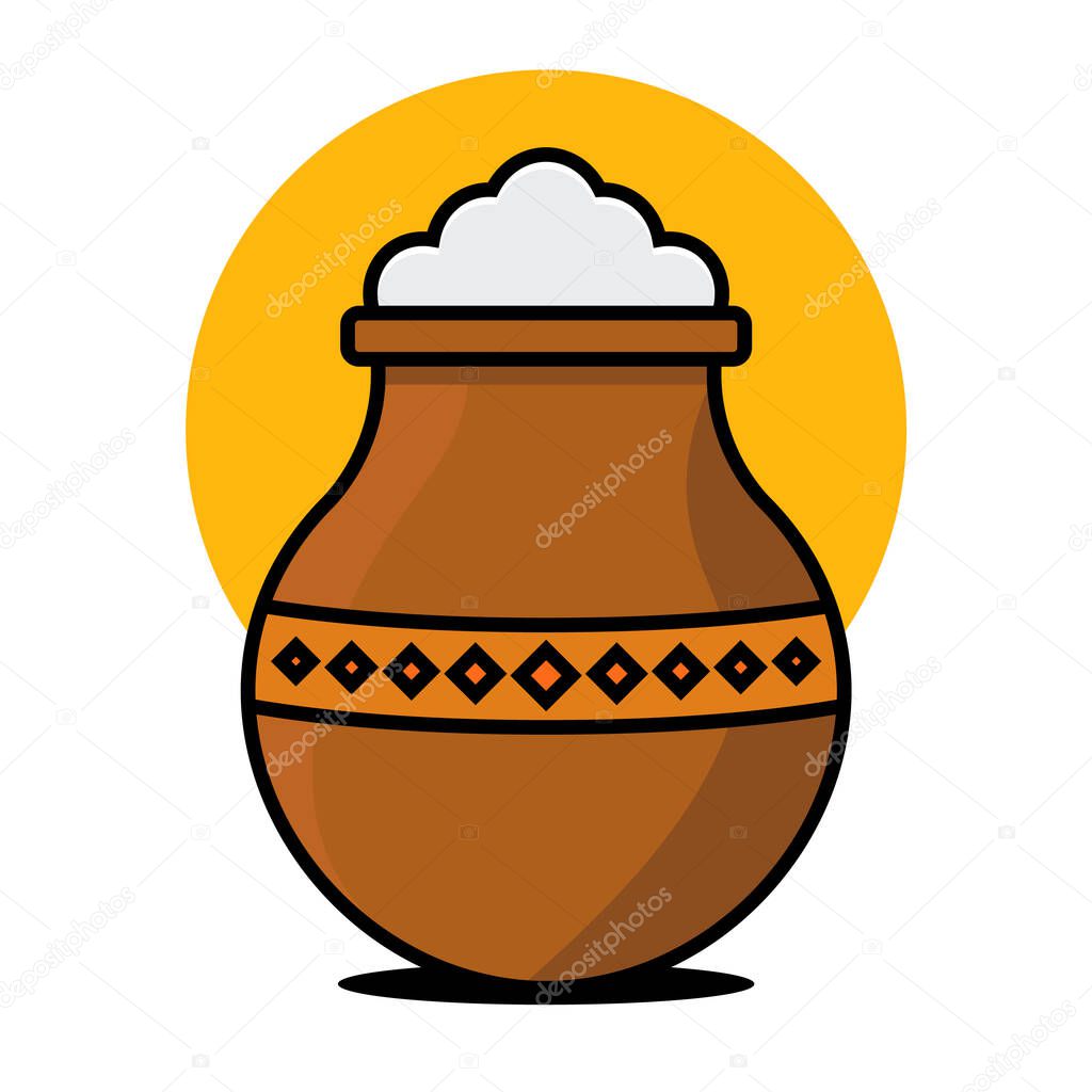 happy pongal holiday harvest festival of south india logo icon design flat vector modern illustration