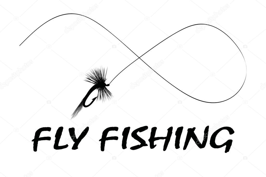 fly fishing design vector flat modern isolated illustration