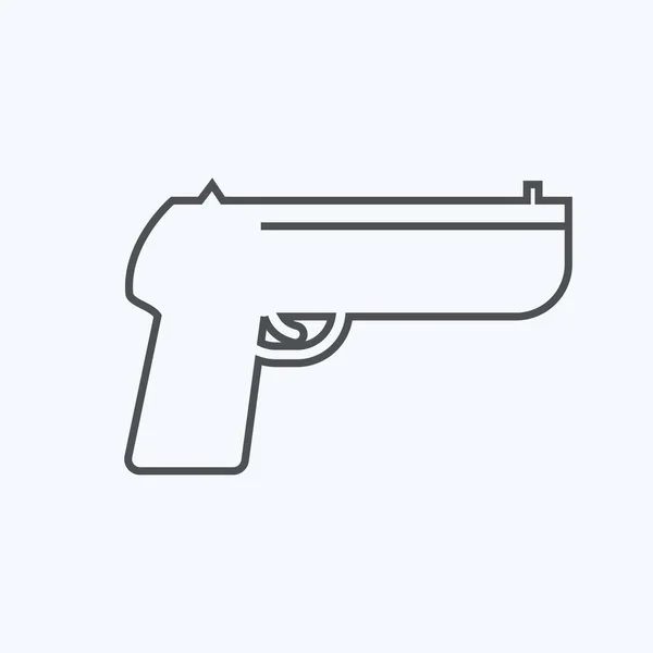 pistol gun design vector icon flat modern isolated illustration