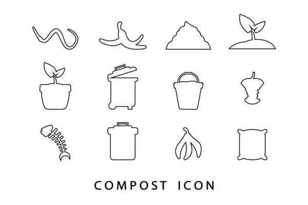 Kompost Design Wektor Ikona Płaski Nowoczesny Izolowane Ilustracja — Wektor stockowy