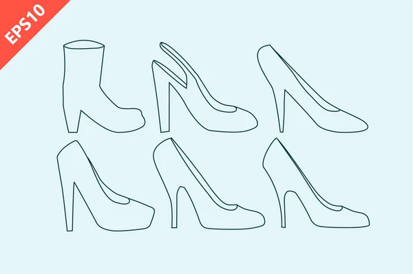 Zapatos Tacón Femenino Diseño Vector Plano Moderno Aislado Ilustración — Vector de stock