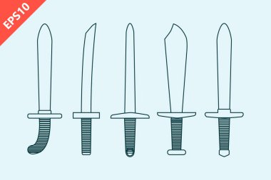 Eski kılıç tasarımı vektör düz modern izole çizim