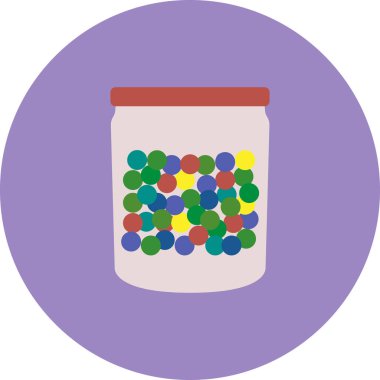 Şekerleme kavanozu tasarım vektörü düz modern izole çizim