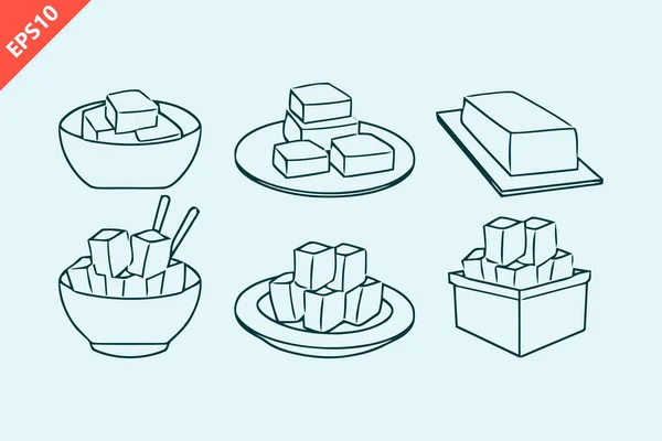 Delicioso Tofu Design Vetor Plana Ícone Moderna Ilustração Isolada — Vetor de Stock