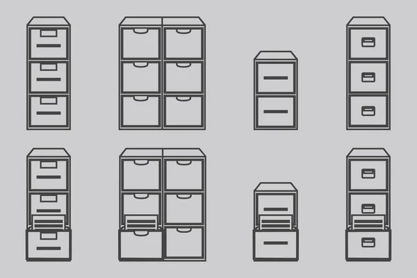 Mão Desenhado Arquivo Gabinete Design Vetor Plana Moderna Ilustração Isolada — Vetor de Stock