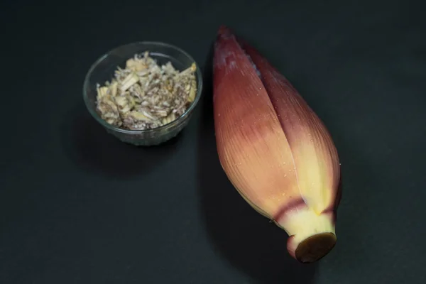Výživná Bohatá Banánová Květina Nebo Květina Plantejnu Nebo Moka Mnoho — Stock fotografie