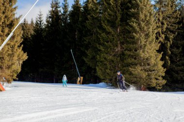 Kayakçılar ve Ukrayna 'daki kayak bölgesi başkanları.