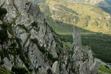 Ukrayna 'daki Karpat Dağları' nın Spitz Dağı 'nın zirvesinin büyüleyici manzarası..