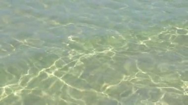Deniz kıyısında büyük dalgalar kopuyor. Temiz su. Deniz Burnu.