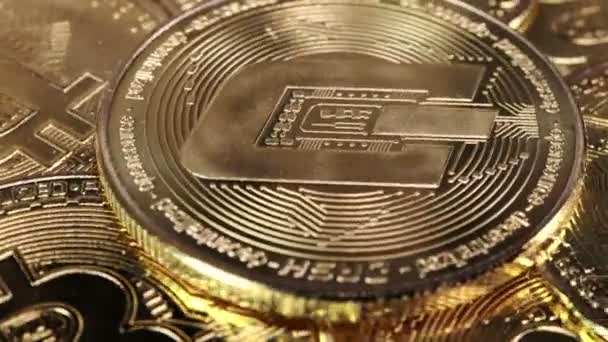 Cryptocurrency Dash Fichas Arriba Fondo Bitcoins — Vídeos de Stock