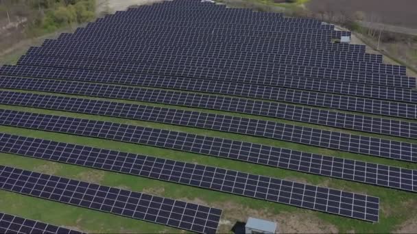 Panneau Solaire Produit Une Énergie Verte Respectueuse Environnement Vue Aérienne — Video