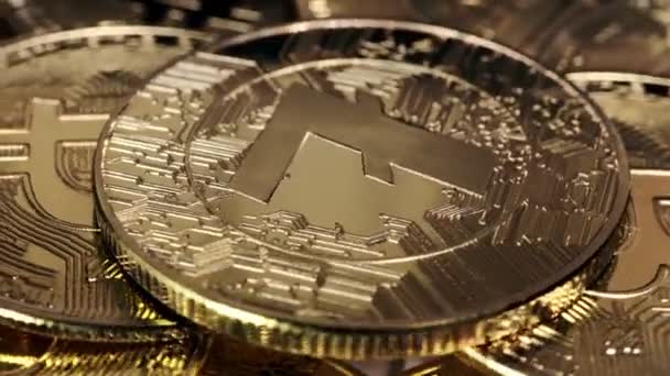 Bitcoins Arkaplanı Üzerine Litecoin Ltc Madeni Para Kripto Para Yatırım — Stok video