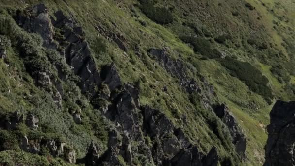 Panorama Del Pico Rocoso Montaña Spitzy Las Montañas Los Cárpatos — Vídeos de Stock