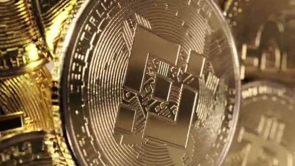 Munten Cryptogeld Binantie Bitcoins Achtergrond Bnb — Stockvideo