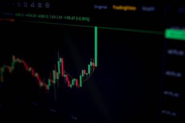 Growth Candle borsa yatırım ticaretinin grafik grafiği. Finans arka plan veri grafiği. Çevrimiçi ön x verileri. Profesyonel piyasa analizi