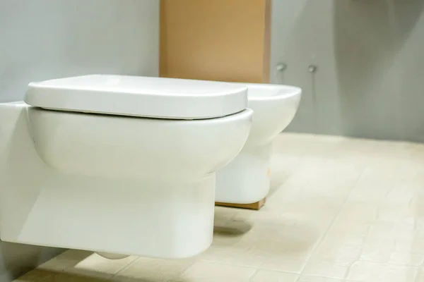 Blurred Image Toilet Bowls Aisle Hardware Store — Stock Photo, Image
