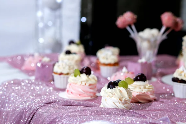 Die Schokoriegel Mit Einer Großen Auswahl Verschiedenen Desserts — Stockfoto