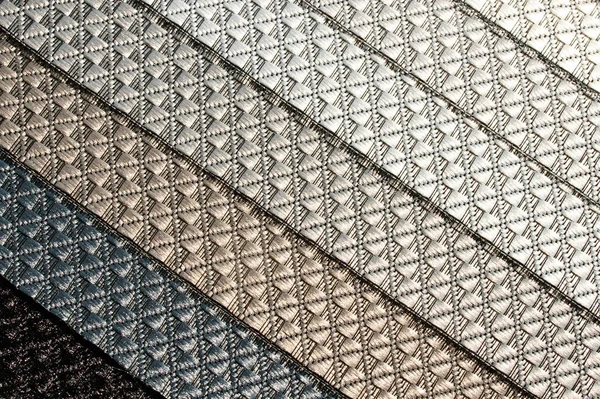 Образцы Текстурированных Тканей Разных Цветов Изготовления Тканей Жалюзи Защиты Солнца — стоковое фото