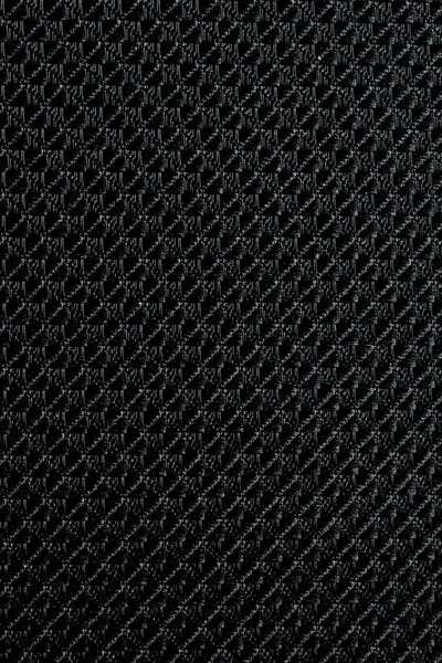 Detailní Záběr Černé Syntetické Texturované Tkaniny Kosočtvercovým Vzorem Používané Výrobě — Stock fotografie