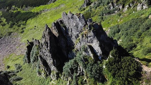 Vista Aérea Del Pico Rocoso Montaña Spitz Las Montañas Los —  Fotos de Stock