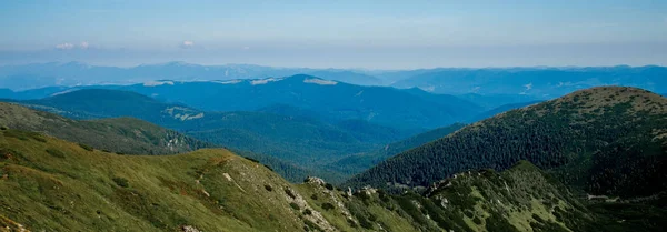 Vista Del Cielo Azul Paisaje Montaña Escena Temprano Mañana Montaña — Foto de Stock