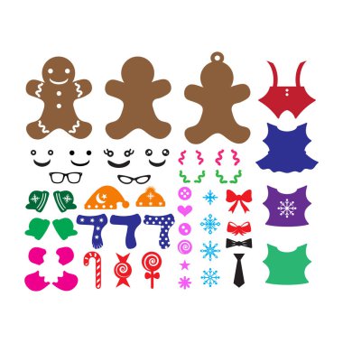 Zencefilli çörek adam seti, vektör illüstrasyon tasarımı