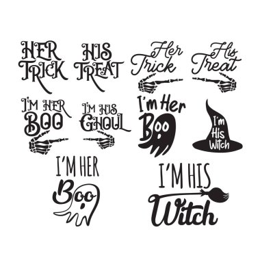 Cadılar Bayramı tarzı baskılar, vektör illüstrasyon tasarımı