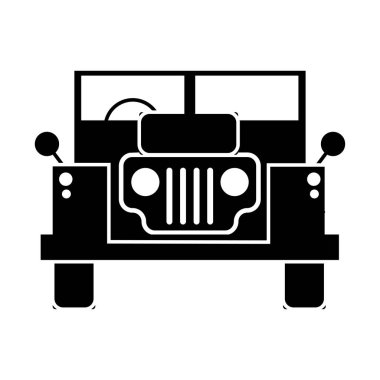 Beyaz arkaplanda Jeep araç vektör illüstrasyon taşımacılığı