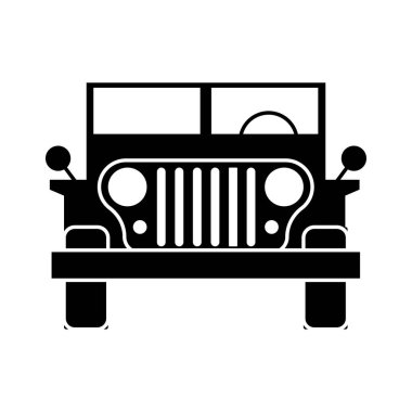 Beyaz arkaplanda Jeep araç vektör illüstrasyon taşımacılığı