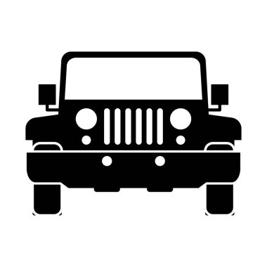 Beyaz arkaplanda Jeep araç vektör illüstrasyon taşımacılığı