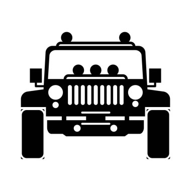 Beyaz arkaplanda Jeep araç vektör illüstrasyon taşımacılığı