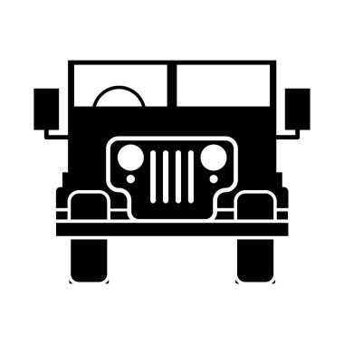 Beyaz arkaplanda Jeep araç vektör illüstrasyon taşımacılığı