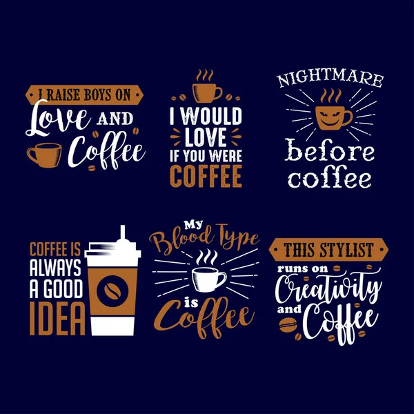 Yazdırma ögeleri için kahve tipografi tasarımı