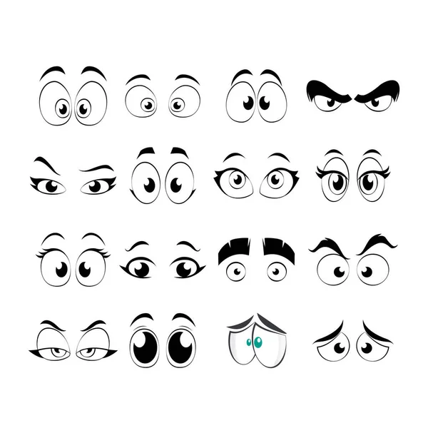 Comic Eyes seti, vektör illüstrasyon tasarımı