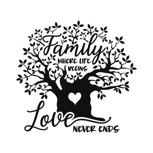 家族の生活の木のプリント ベクトルイラストデザイン — ストックベクタ