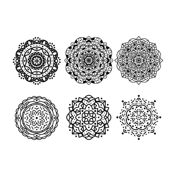 Set Mandala Canta Disegno Illustrazione Vettoriale — Vettoriale Stock