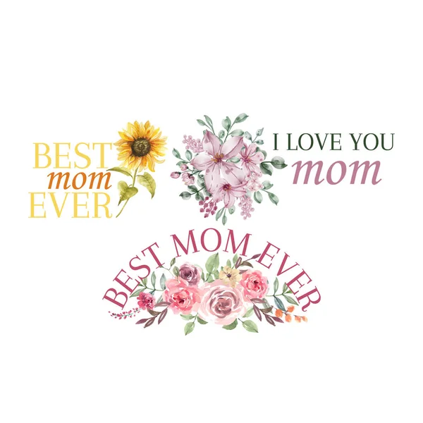 Mothers Day Print Vector Illustration Design — Stock Vector