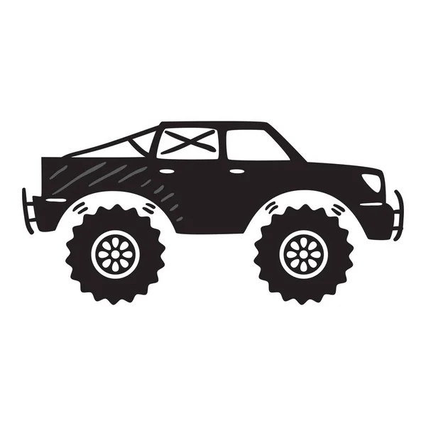 Offroad Suv Coche Monocromo Plantilla Vector Diseño — Vector de stock